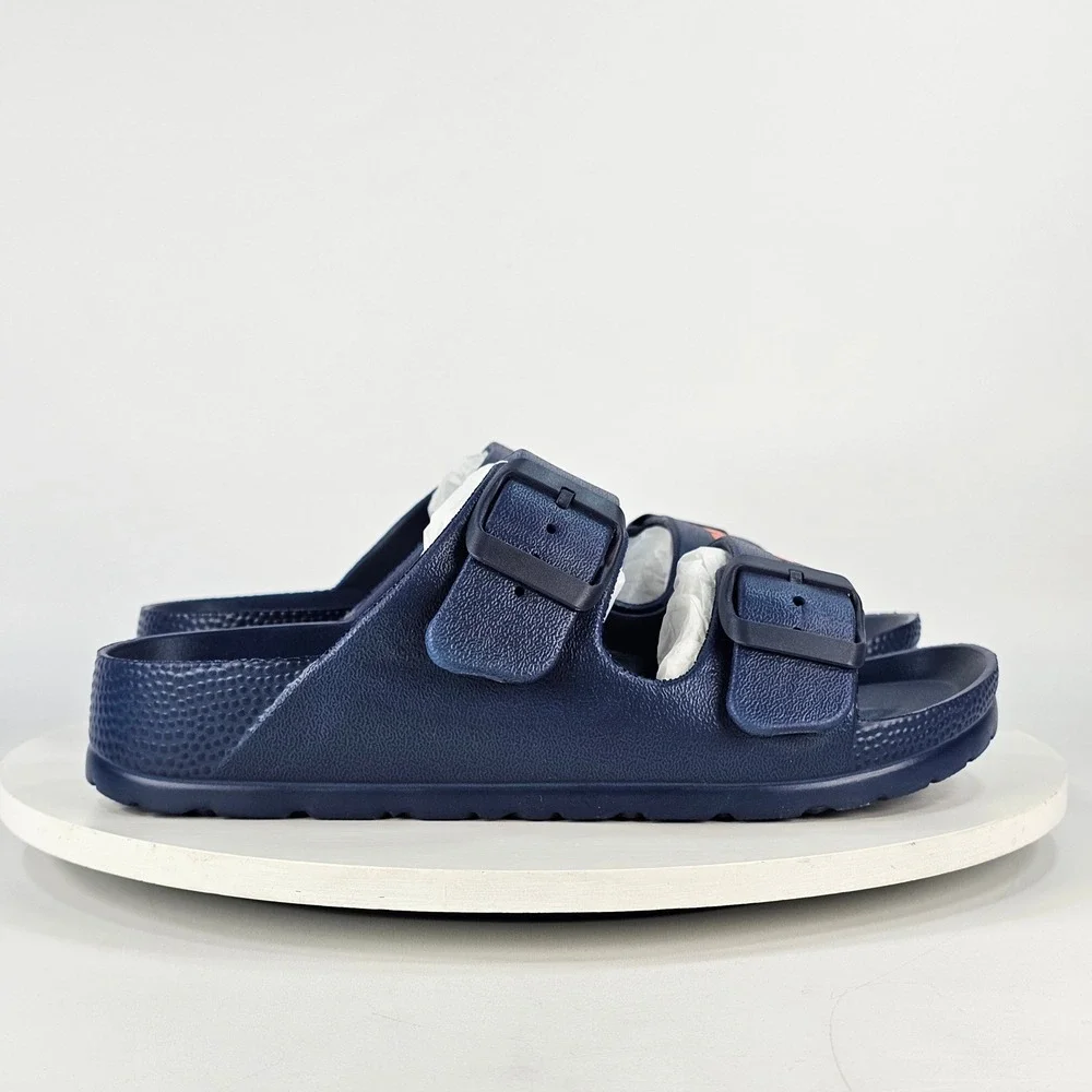 Chicago Bears Kids Navy Blue Adjustable Buckle Slide Sandals Size 5-6 NEW